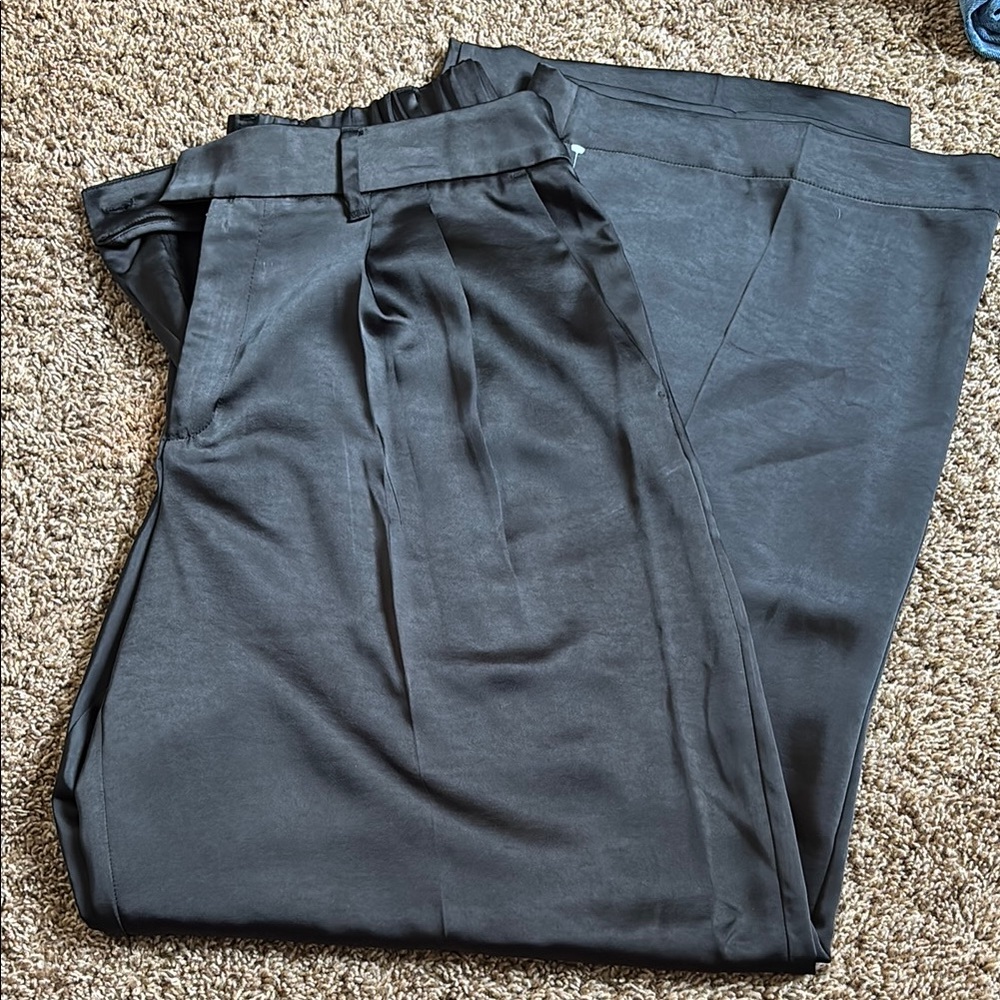Women's Black satin Dress Pants